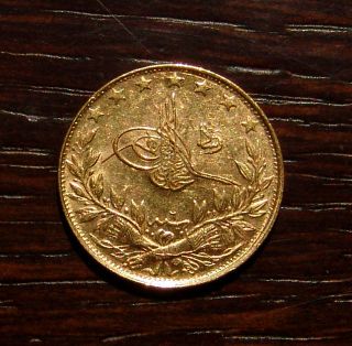 1327 Mehmed V Islamic Ottoman Turkish Turkish Gold Coin AlTiN Kurush