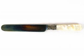 Vintage Meriden Cutlery Co Mother of Pearl and Sterling Table Knife