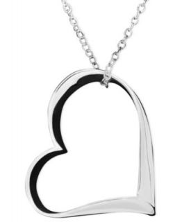 Sterling Silver Pendant, Open Heart Happy Touch   Necklaces   Jewelry