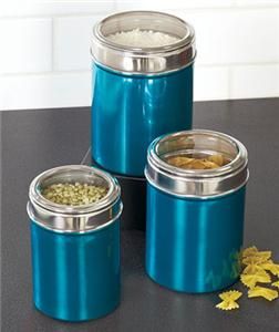Stainless Steel Canister Set in Three Colorful Jeweltone Finishes