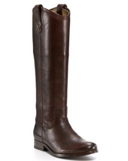 Frye Shoes Melissa Button Boots Dark Brown Tall Leather 7 7M New $328