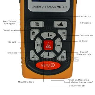Laser Distance Meter Area Volume Range Finder Rechargeable ±1 5mm