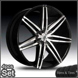 24 Lexani Johnson Wheels and Tires Pkg for Lexus Impala Honda Auio
