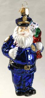 Merck Familys Old World Christmas Ornament Police Officer Santa
