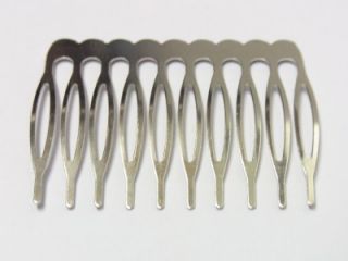 53mm 10 Tooth Metal Hair Combs Nickel Color