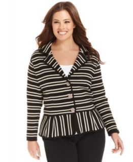 Style&co. Plus Size Striped Peplum Blazer, Lace Camisole & Curvy