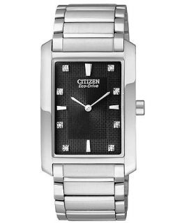 Citizen Watch, Mens Eco Drive Palidoro Diamond Accent Stainless Steel