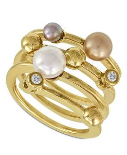 Majorica Endless Pearl Ring, 18k Gold over Sterling Silver Multicolor