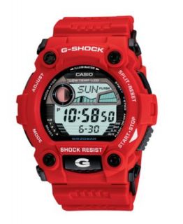 Shock Watch, Mens Analog Digital Red Resin Strap GA100B 4   All
