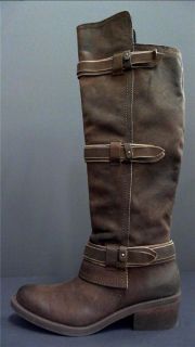 Calvin Klein Jeans Womens Zipper Over The Knee Boots 10 Medium M Brown