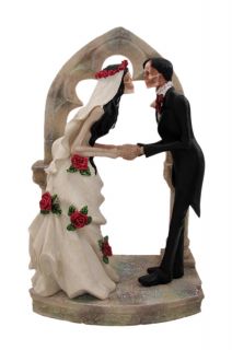 Day of The Dead Wedding Skeleton Couple Cake Topper