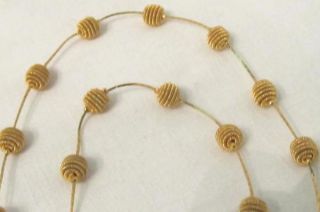 Trifari Vintage Gold Tone Coil Mesh Ball Necklace