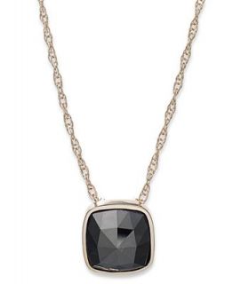 14k Gold Necklace, Black Diamond Square Pendant (2 ct. t.w.)