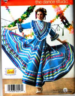 Dance Studio Pattern 3858 MEXICAN DANCE DRESS Costume Misses 14   20