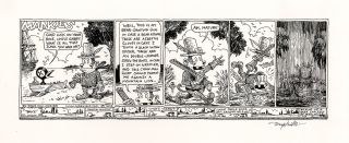 Tony Millionaire Maakies Original Comic Strip Art Drinky Crow