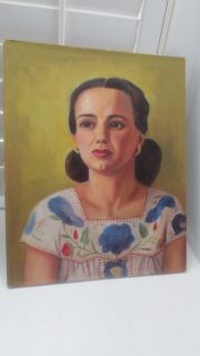 Vintage Portrait Mexican Hispanic Latin Beautiful Woman 1940s