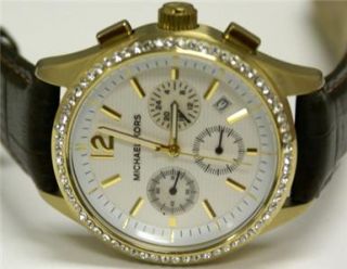 Michael Kors Womens Brown Leather Watch MK5014