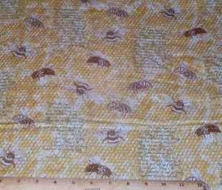 Bees Honeycomb Big Beautiful Bugs Fabric yds Quilting Cotton Andover