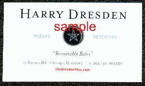 Harry Dresden Business Card San Diego Comic Con PROMO ITEM NEW