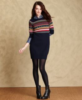 Tommy Hilfiger Dress, Short Sleeve Fair Isle Sweater