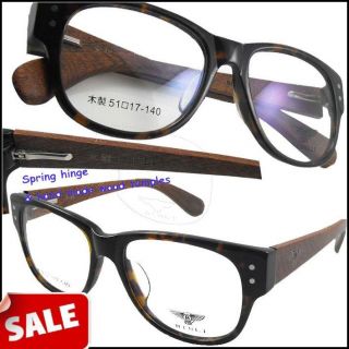 New Spring Hinge Wood Hand Made Eyeglasses Frame Specs