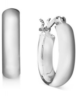 Giani Bernini Sterling Silver Earrings, Round Dome Hinge Hoop Earrings