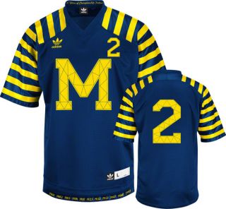 Michigan Wolverines Navy Adidas 2 Throwback Premier Jersey