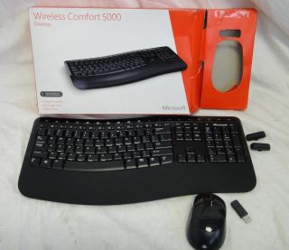 Microsoft Wireless Comfort 5000 Desktop Keyboard Mouse Black CSD 00001