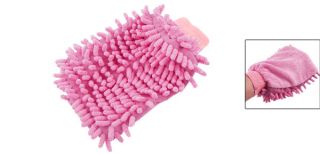 Pink Microfiber Stretchy Car Auto Vehicle Cleaning Glove Mitt