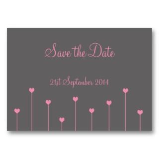 Save the Date Cards Pink Love Hearts Business Cards