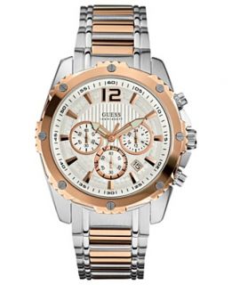 GUESS Watch, Mens Chronograph Two Tone Stainless Steel Bracelet 47mm