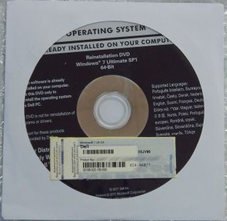 Microsoft Windows 7 Ultimate SP1 64 Bit Eng DVD