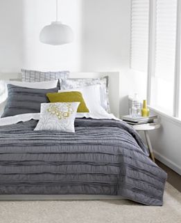 Bar III Bedding, Solid Grey Ruffled Coverlet Collection
