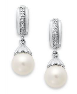 Sterling Silver Earrings, Cultured Freshwater Pearl (7 7 1/2mm) and
