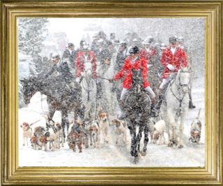 Middleburg Virginia Christmas Hunt Parade 2009 English Oil on Canvas