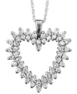 14k White Gold Necklace, Black and White Diamond Infinity Pendant (1/2