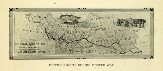 Pioneer Way Route Plan Antique Map Midwest   ORIGINAL HISTORIC IMAGE