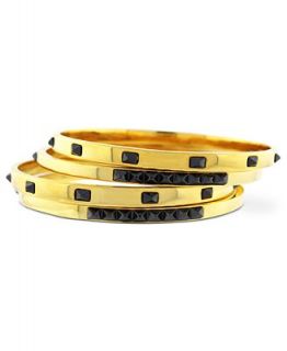Vince Camuto Bracelet Set, Set of 4 Gold Tone Hematite Bangle