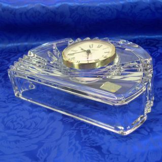 Crystal Wave Design Desktop Mantle Clock Mikasa Elegant Glass