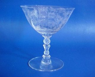 Fostoria Crystal Chintz Low Sherbet Etched Glass 4 3 8 inch Clear