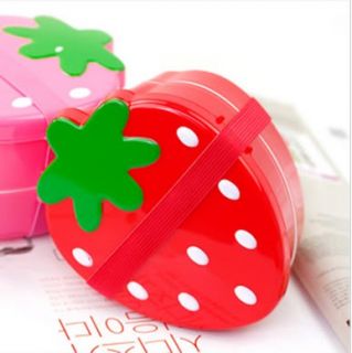 Strawberry Shape Bento Snack Lunch Container Case Boxes