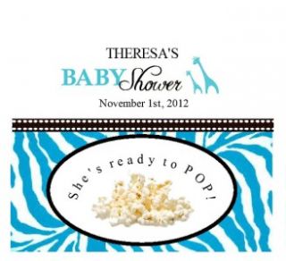 54 Individual Microwave Popcorn Labels Personalized for Baby or Bridal