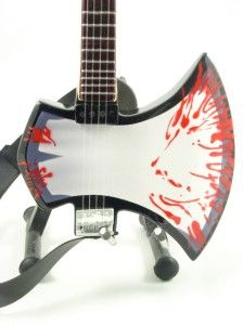 Miniature Guitar Gene Simmons KISS Blood AXE Bass & Strap