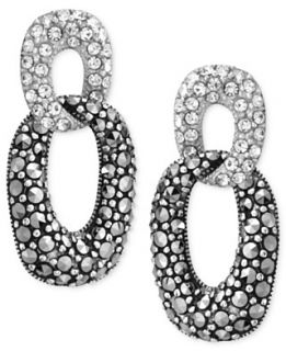 Genevieve & Grace Sterling Silver Earrings, Marcasite and Crystal Post
