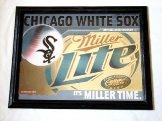 Miller Lite Beer Chicago White Sox Baseball Mirror Sign