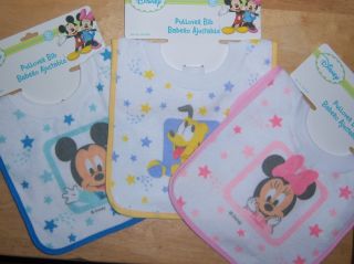 Mickey Mouse Minnie or Pluto Pull Over Bib Baby Shower Diaper Cake