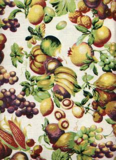 Harvest Fall Festival Fruit Nuts Vegetables Polyester Fabric