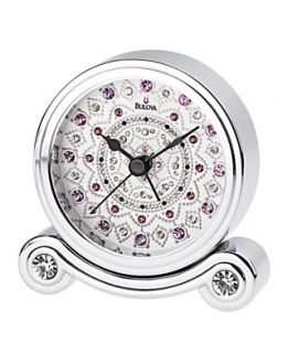 Bulova Clock, Crystal Dial Bedside Alarm