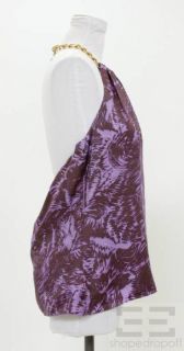 Milly Purple Brown Silk Chain Halter Top Size 8