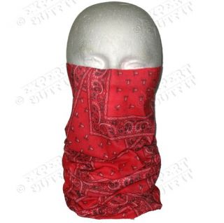 Micro Fiber Tube Face Mask Red Paisley Shield New Wholesale CLOSEOUT
